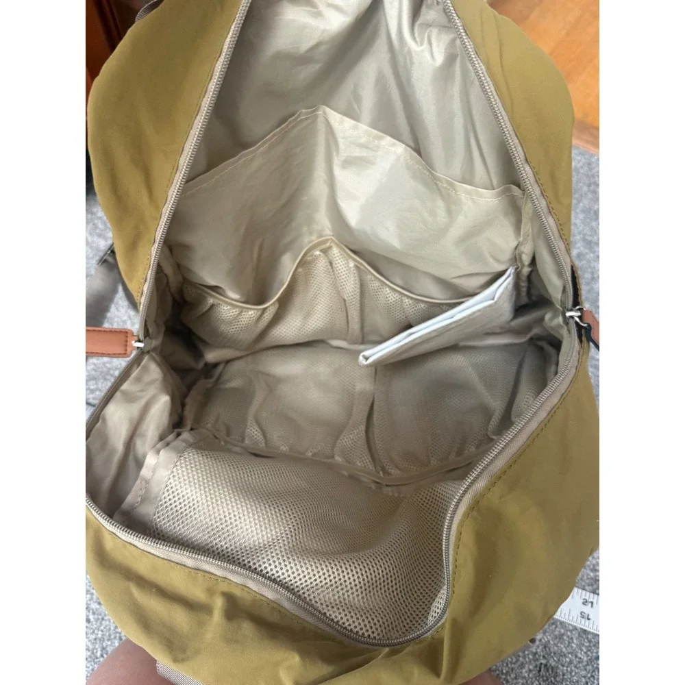Tushy Diaper Bag Backpack Mustard Yellow Ochre Nylon Multi Pocket Travel Bag